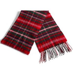 Lochcarron of Scotland Lambswool tartan fringed scarf.
